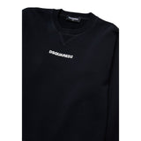 Dsquared2 Felpa Chiusa Girocollo tinta unita con Logo Nero per Bambino DQ2739XX NERO DSQUARED2 