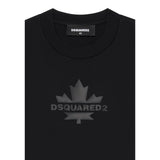 Dsquared2 T-Shirt Girocollo tinta unita con Logo Nero per Bambino DQ2743 NERO DSQUARED2 