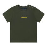 Dsquared2 T-Shirt Girocollo tinta unita con Logo Verde per Neonato DQ2853N VERDE DSQUARED2 