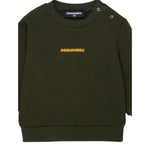 Dsquared2 Felpa tinta unita Girocollo con Stampa Verde per Bambino DQ2860J VERDE DSQUARED2 