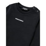 Dsquared2 Felpa tinta unita Girocollo con Stampa Nero per Neonato DQ2860 NERO DSQUARED2 