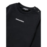 Dsquared2 Felpa tinta unita Girocollo con Stampa Nero per Bambino DQ2860XJ NERO DSQUARED2 