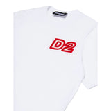 Dsquared2 T-Shirt Girocollo tinta unita con Logo Bianco per Bambino DQ2996 BIANCO DSQUARED2 