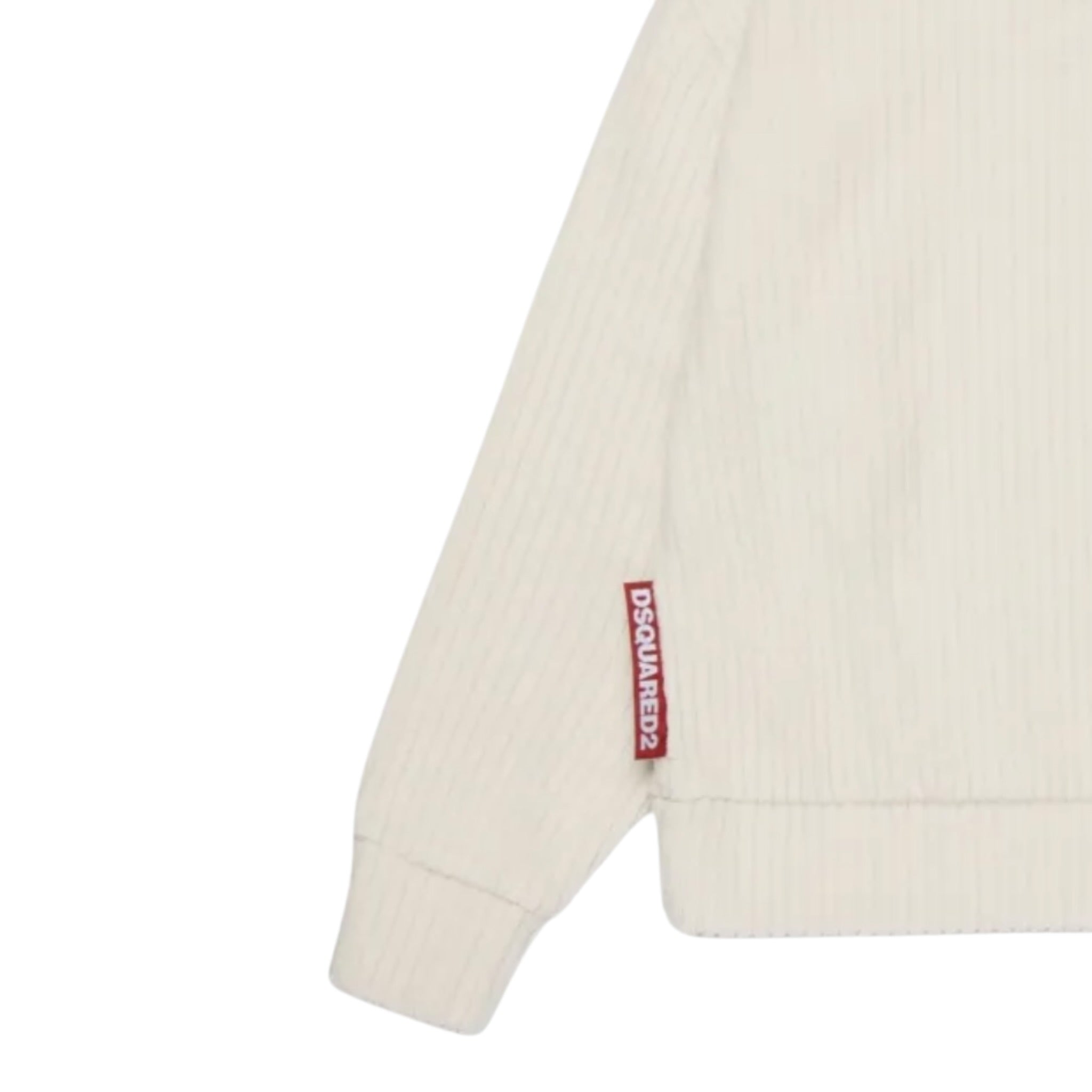 Dsquared2 Felpa tinta unita Girocollo Panna per Bambino DQ2999 PANNA DSQUARED2 