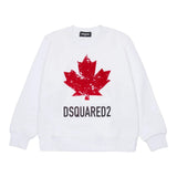 Dsquared2 Felpa tinta unita Girocollo con Stampa Bianco per Bambino DQ3005X BIANCO DSQUARED2 