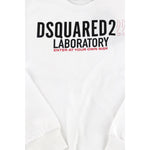 Dsquared2 Felpa Chiusa Girocollo tinta unita con Stampa Bianco per Bambino DQ3006 BIANCO DSQUARED2 