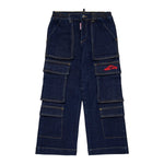 Dsquared2 Jeans tinta unita con Cuciture In Rilievo Blu per Bambina DQ3039 BLU DSQUARED2 