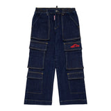 Dsquared2 Jeans tinta unita con Cuciture In Rilievo Blu per Bambina DQ3039 BLU DSQUARED2 