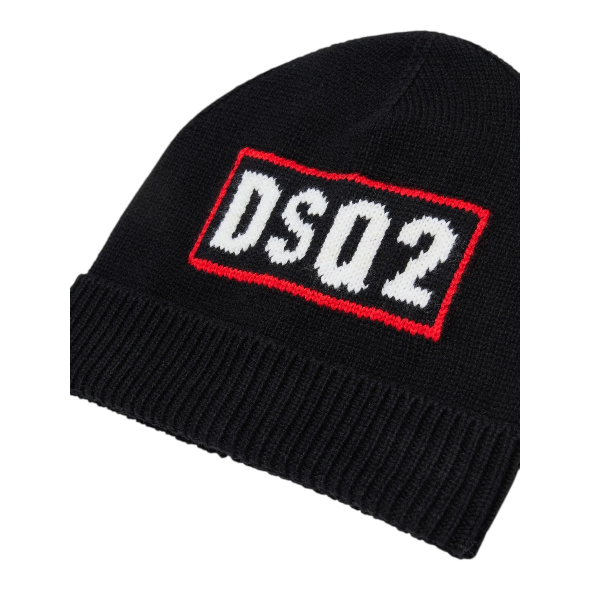 Dsquared2 Cappello tinta unita con Logo Nero per Bambino DQ3122 NERO DSQUARED2 