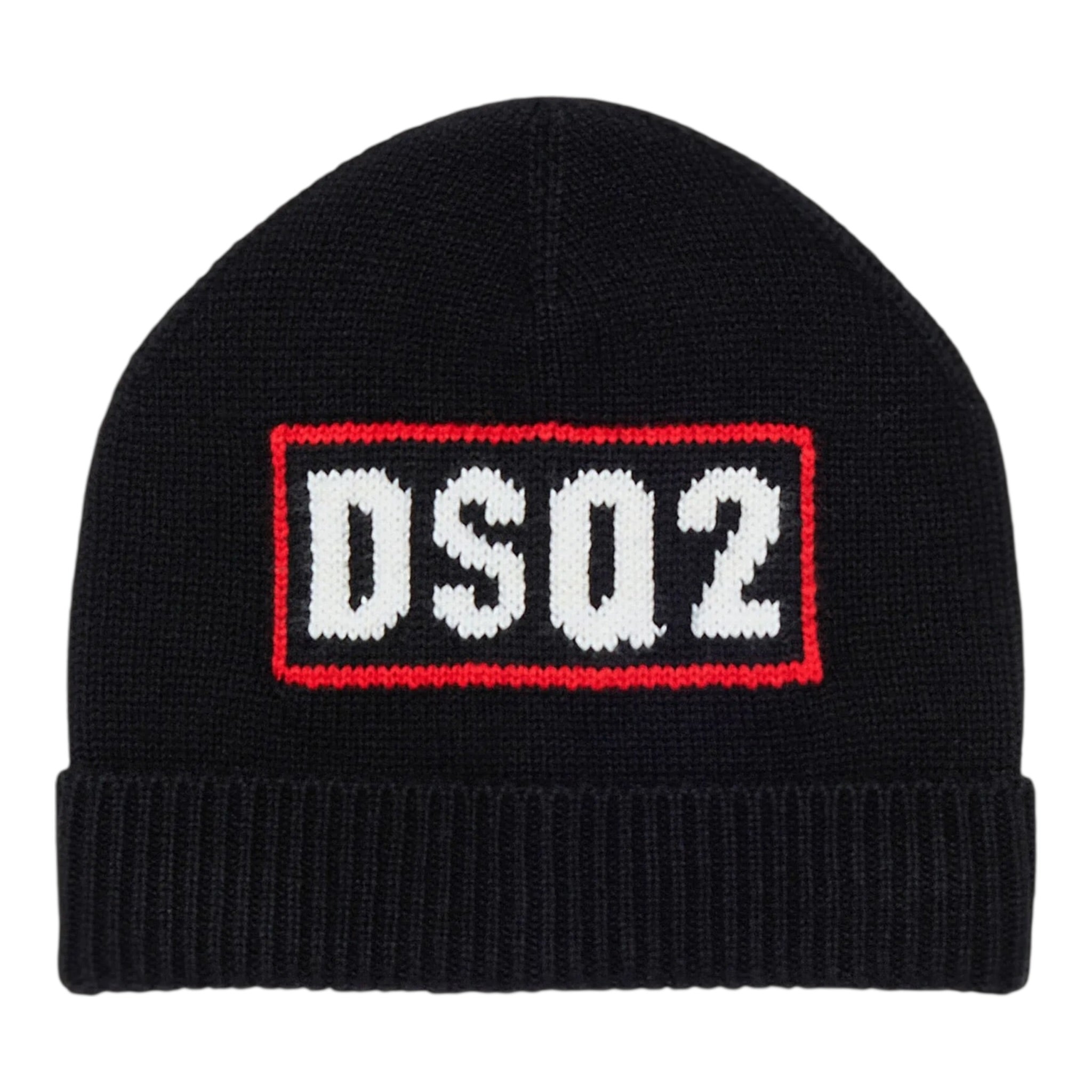 Dsquared2 Cappello tinta unita con Logo Nero per Bambino DQ3122 NERO DSQUARED2 