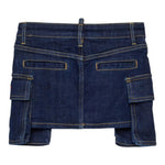 Dsquared2 Gonna In Denim tinta unita con Tasconi Blu per Bambina DQ3138X BLU DSQUARED2 