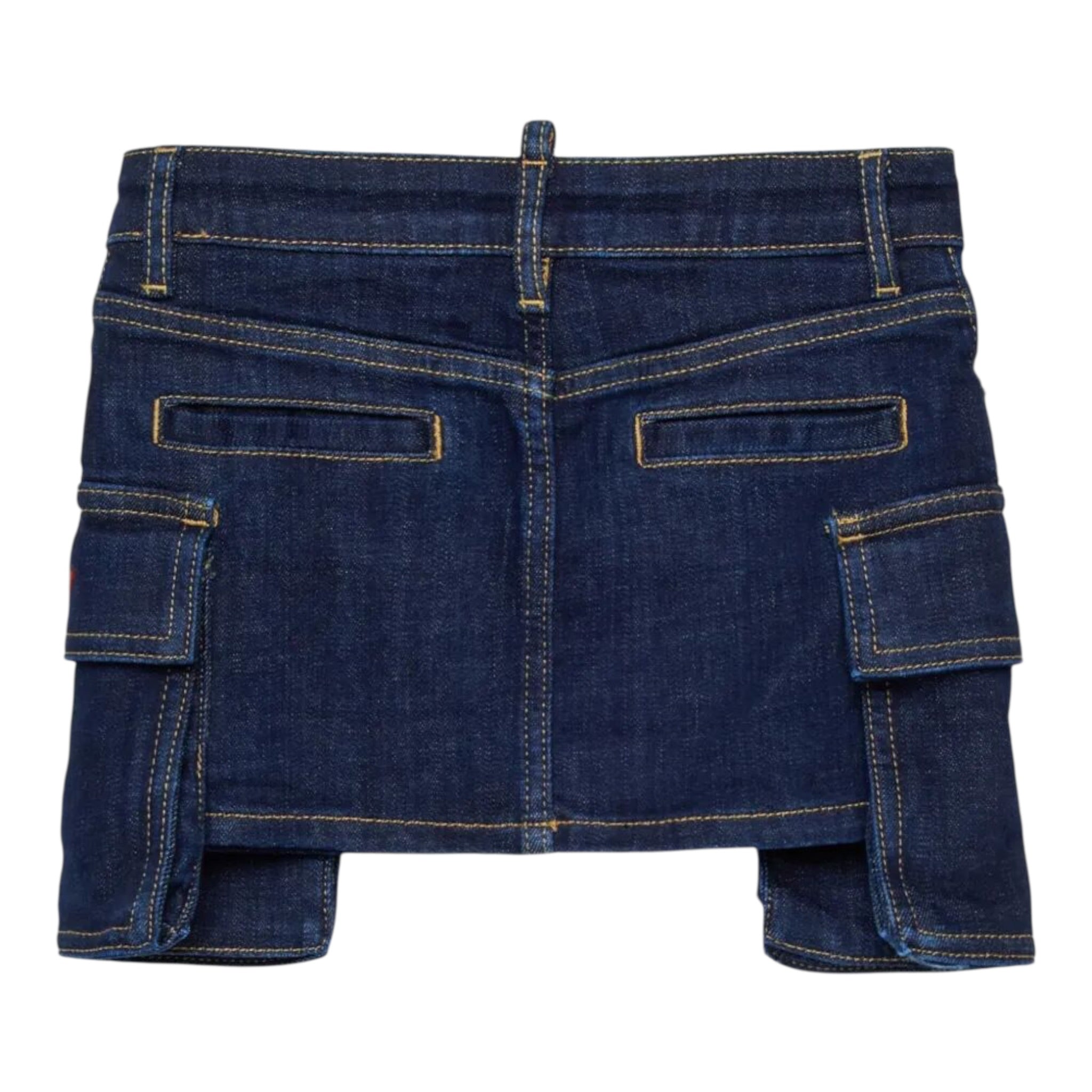 Dsquared2 Gonna In Denim tinta unita con Tasconi Blu per Bambina DQ3138X BLU DSQUARED2 
