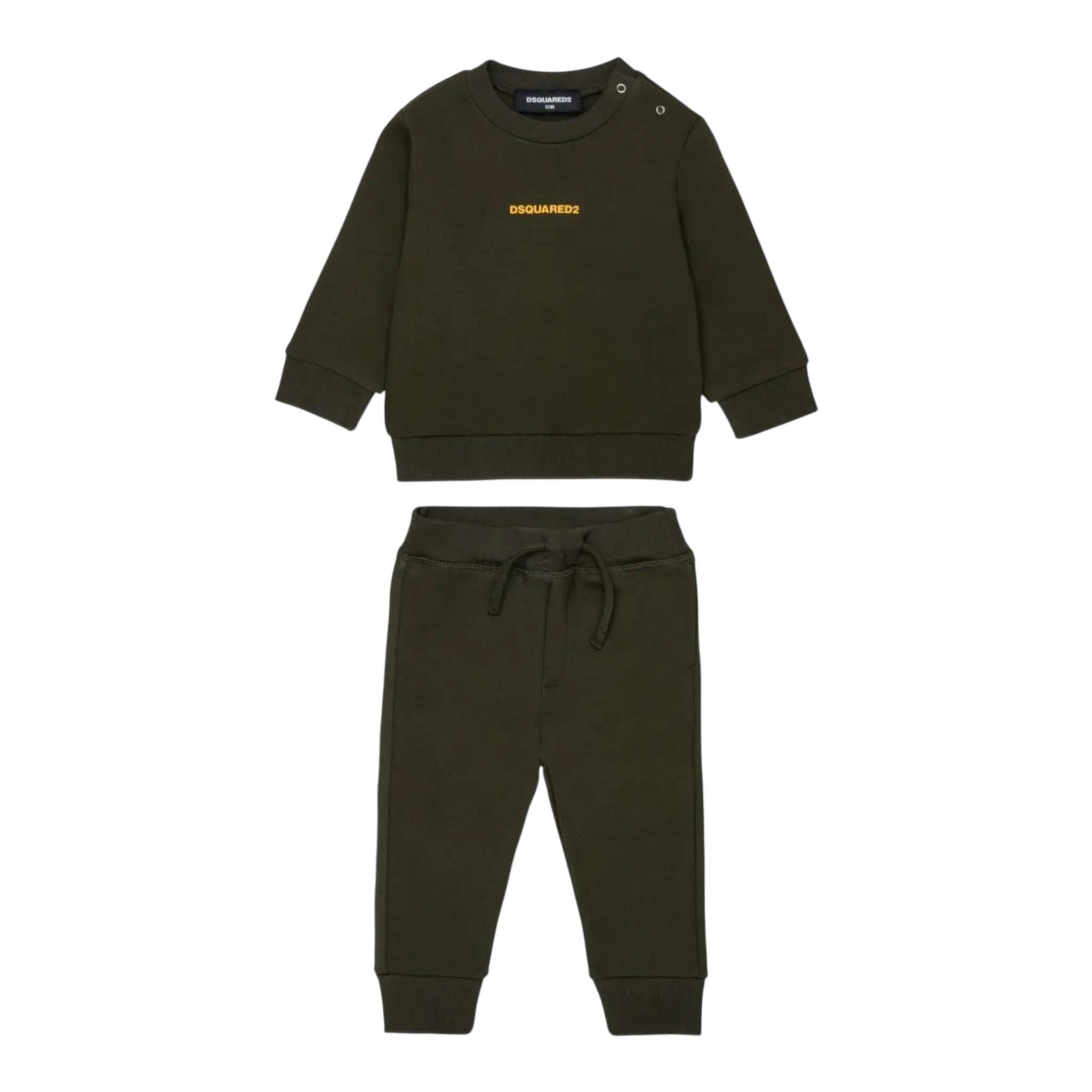 Dsquared2 Completo 2Pz Felpa-Pantalone tinta unita Verde per Bambino DQ3146NXJ VERDE DSQUARED2 