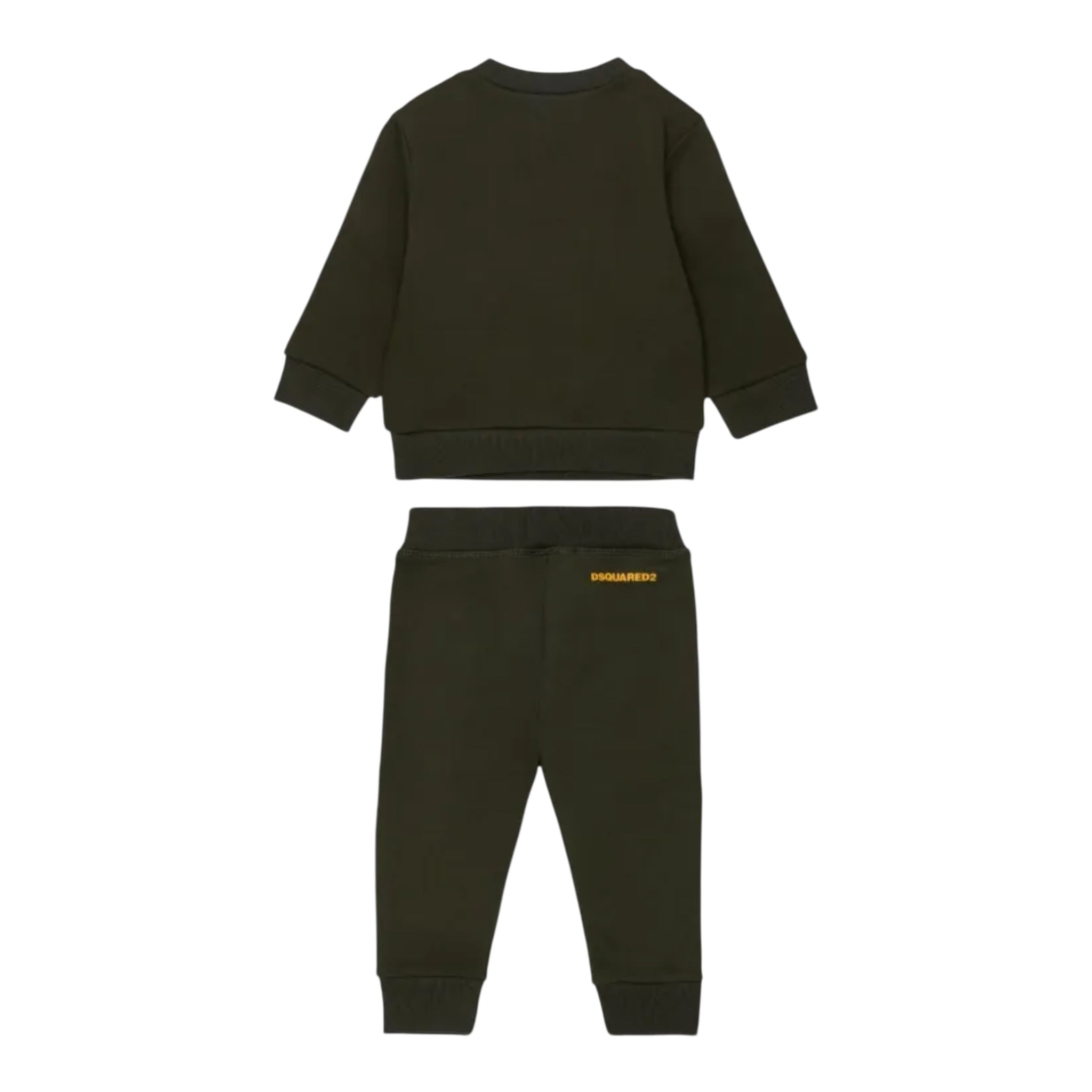 Dsquared2 Completo 2Pz Felpa-Pantalone tinta unita Verde per Bambino DQ3146NXJ VERDE DSQUARED2 