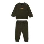 Dsquared2 Completo 2Pz Felpa-Pantalone tinta unita Verde per Neonato DQ3146XX VERDE DSQUARED2 