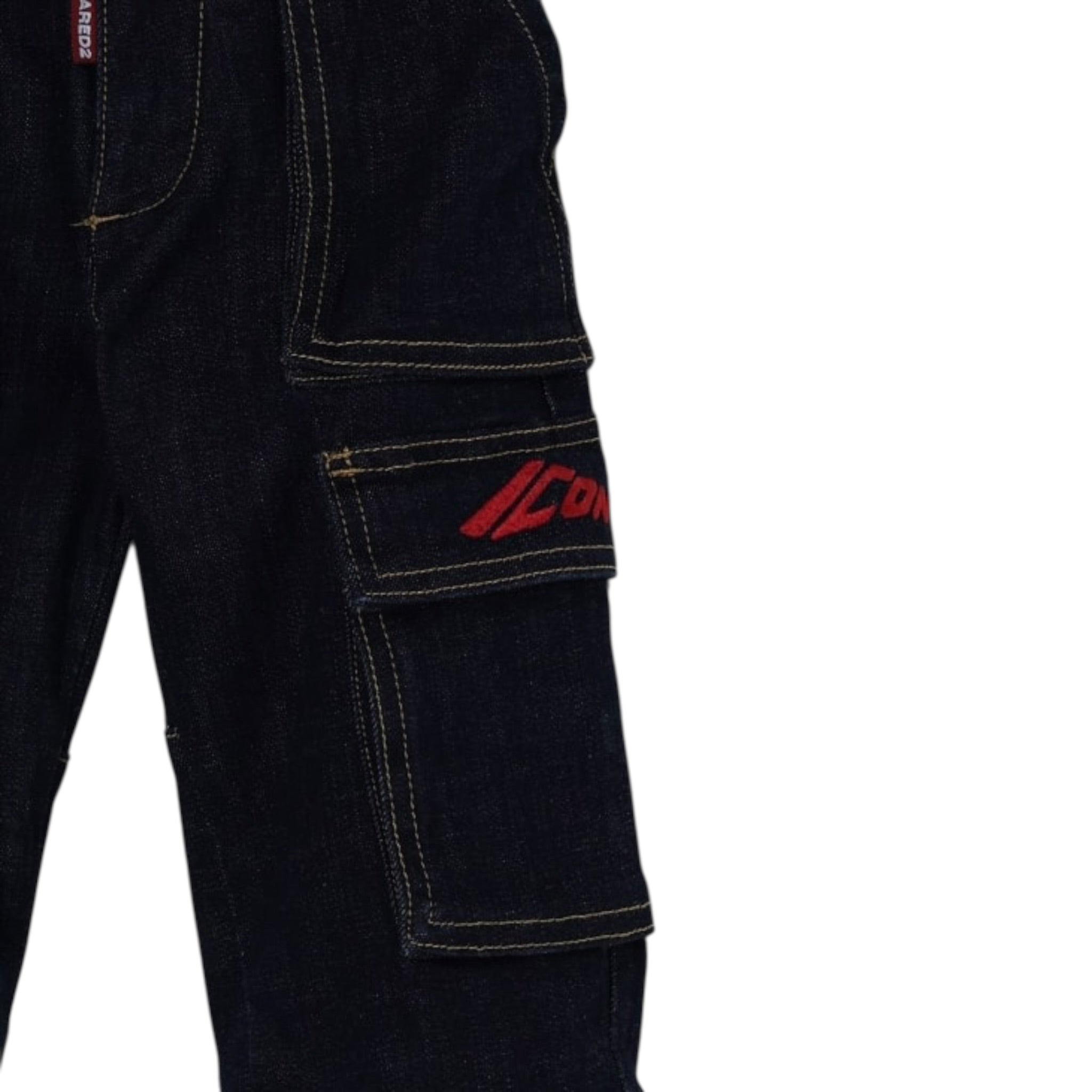 Dsquared2 Jeans tinta unita con Tasconi E Stampa Blu per Neonato DQ3149 BLU DSQUARED2 