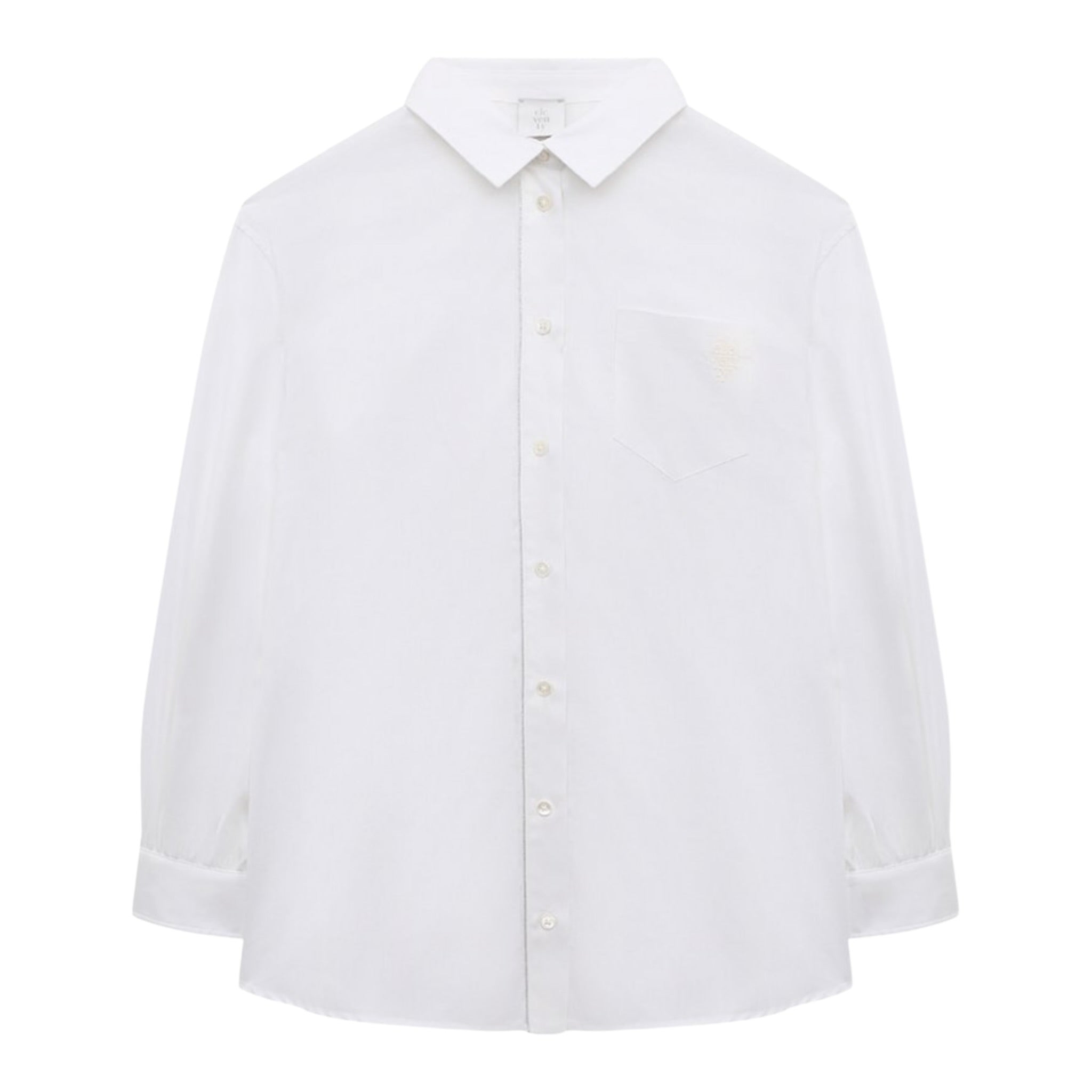 Eleventy Camicia tinta unita con Logo Bianco per Bambino ET5A00 BIANCO ELEVENTY 