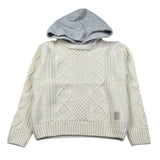 Eleventy Maglia tinta unita con Cappuccio Panna per Bambino EV9P70 PANNA ELEVENTY 