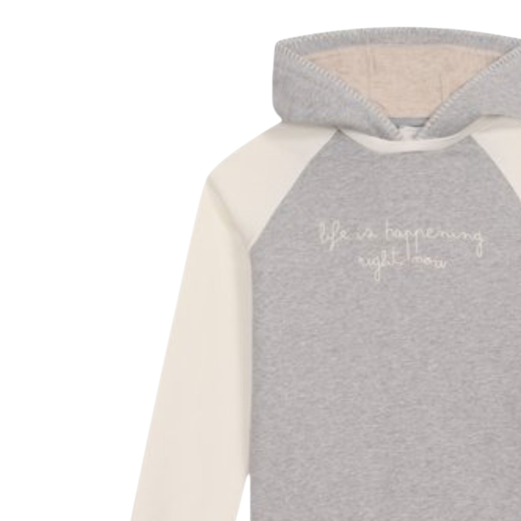 Eleventy Felpa Bicolore con Cappuccio Bianco/Grigio per Bambino EX4P30X BIANO/GRIGIO ELEVENTY 