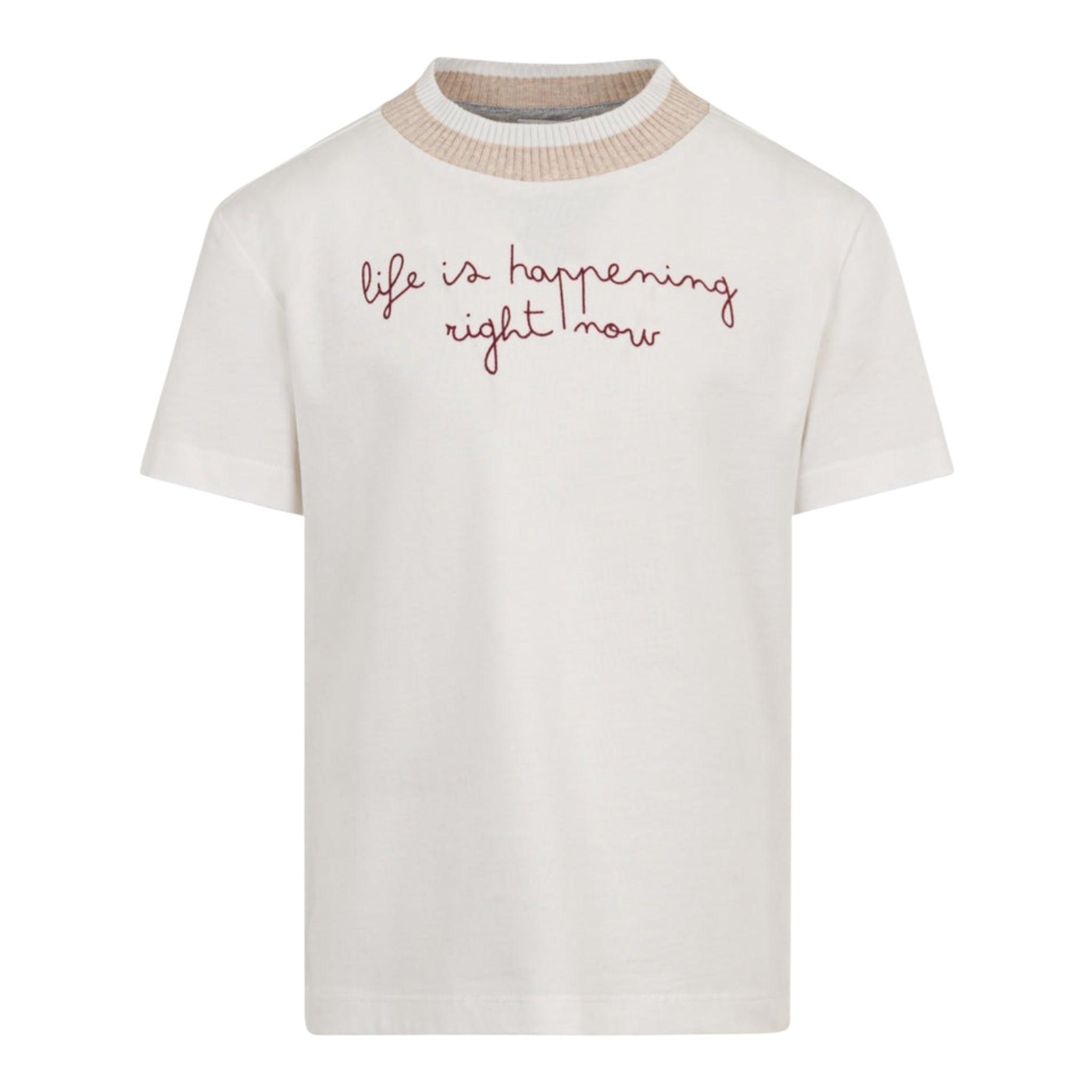 Eleventy T-Shirt Bicolore con Stampa Bianco per Bambino EX8P31 BIANCO ELEVENTY 