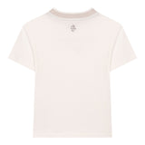 Eleventy T-Shirt Bicolore con Stampa Panna per Bambino EX8P31XX PANNA ELEVENTY 