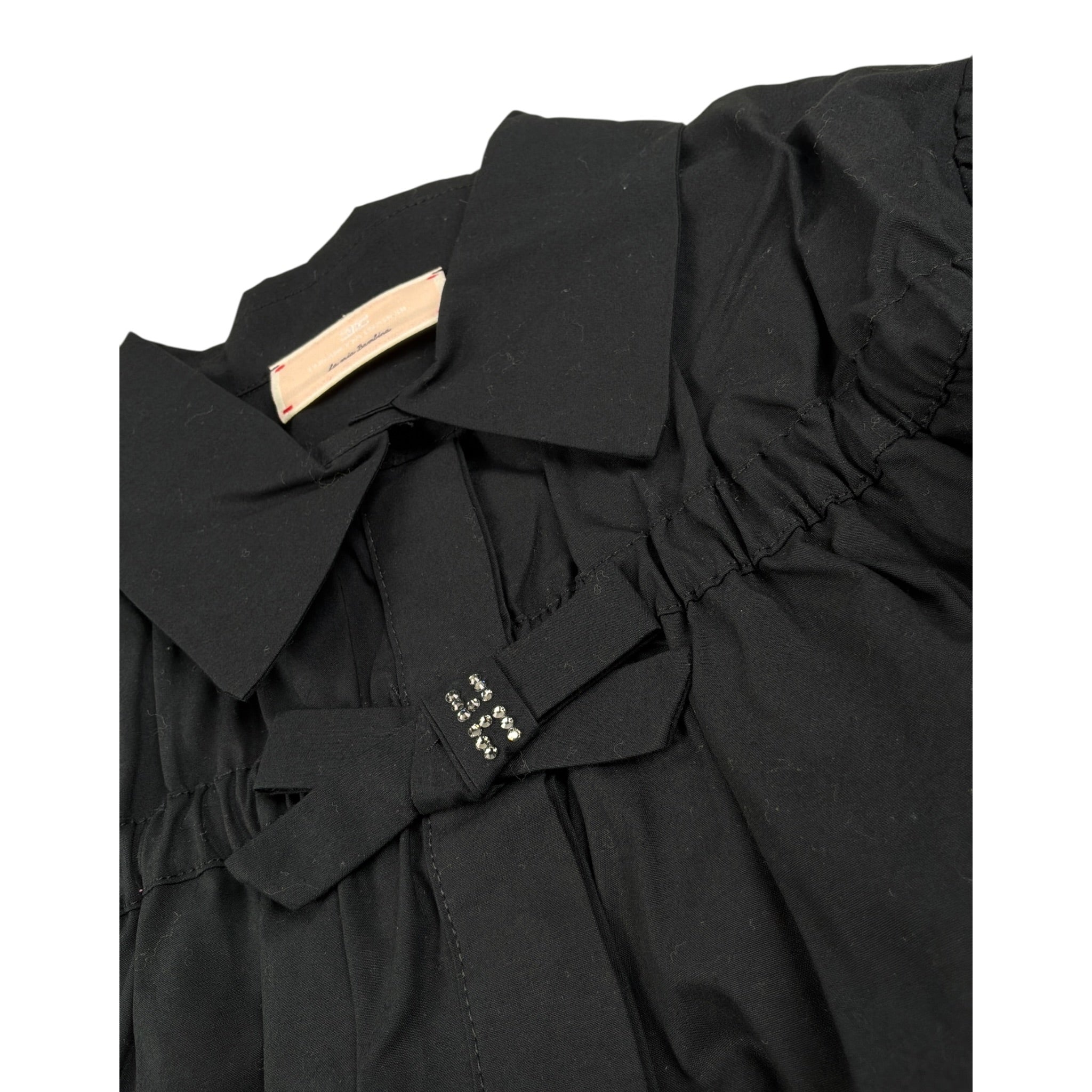Elisabetta Franchi Camicia tinta unita con Logo Nero per Bambina EFA256 NERO ELISABETTA FRANCHI 