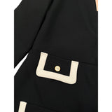 Elisabetta Franchi Abito Manica Lunga tinta unita con Logo Nero per Bambina EFAB623 NERO ELISABETTA FRANCHI 