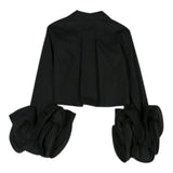 Elisabetta Franchi Camicia Manica Lunga tinta unita con Rouches Nero per Bambina EFCA207 NERO ELISABETTA FRANCHI 