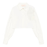 Elisabetta Franchi Camicia tinta unita con Ricamo Bianco per Bambina EFCA263 BIANCO ELISABETTA FRANCHI 