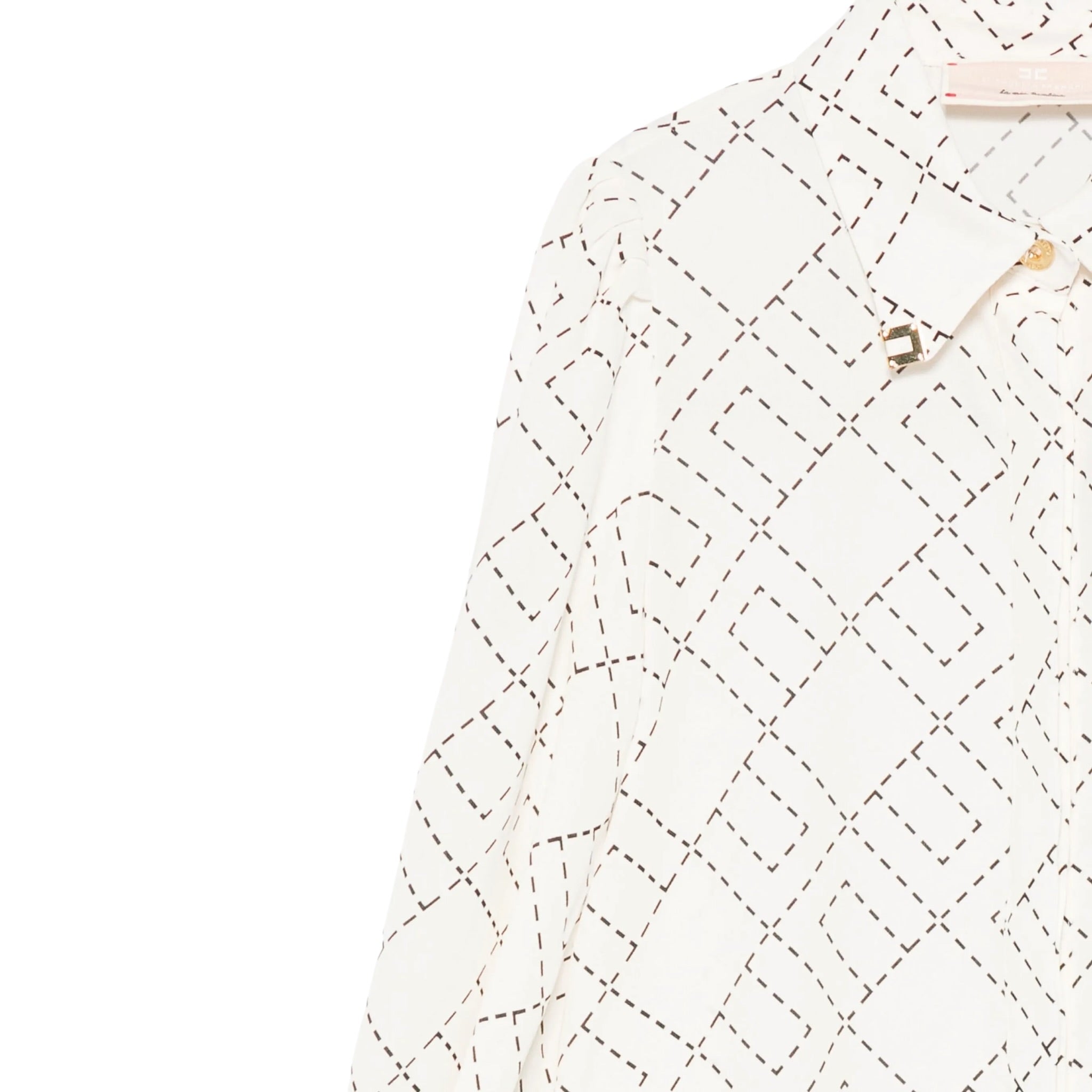 Elisabetta Franchi Camicia Manica Lunga tinta unita con Stampe Panna per Bambina EFCA267 PANNA ELISABETTA FRANCHI 