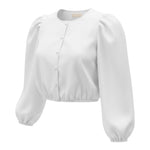 Elisabetta Franchi Camicia tinta unita con Bottoni Bianco per Bambina EFCA275 BIANCO ELISABETTA FRANCHI 