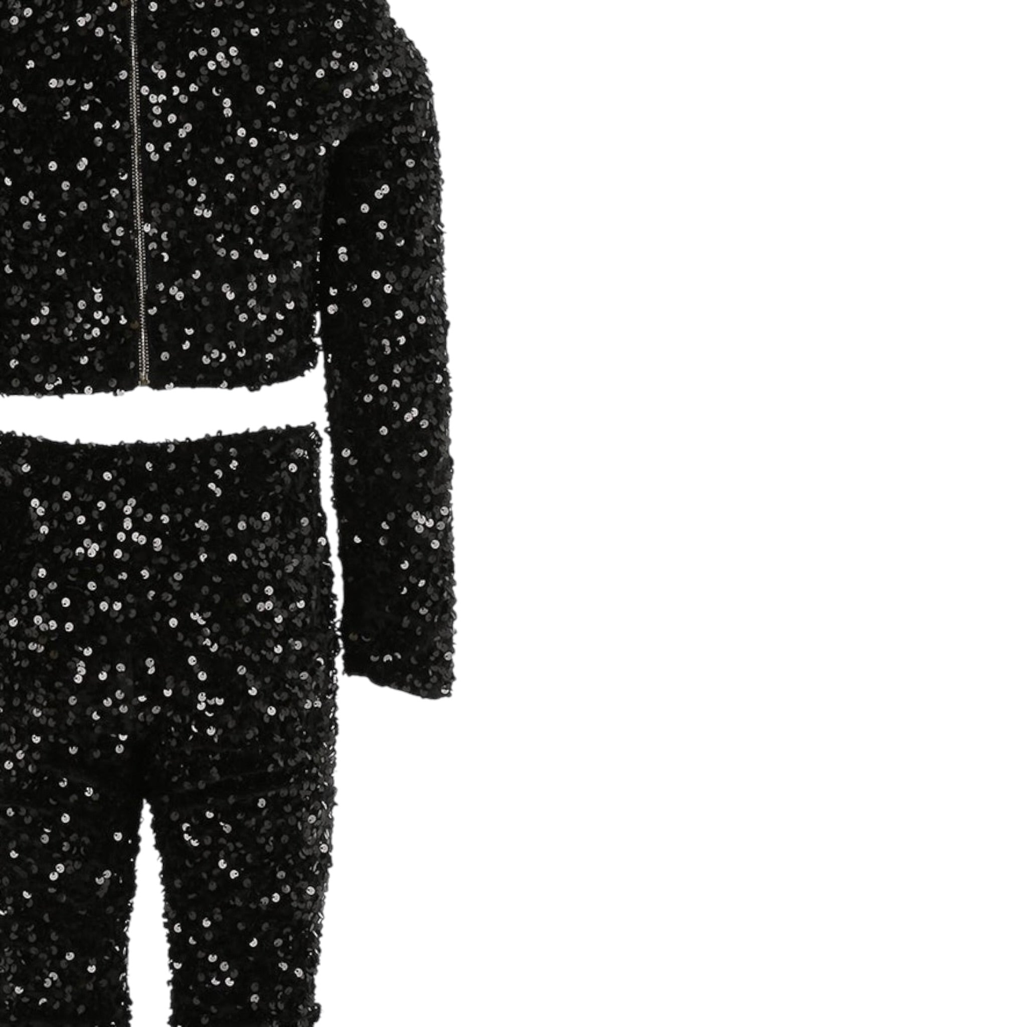 Elisabetta Franchi Compeleto 2Pz Maglia-Leggins con Paillettes tinta unita Nero per Bambina EFCM022 NERO ELISABETTA FRANCHI 