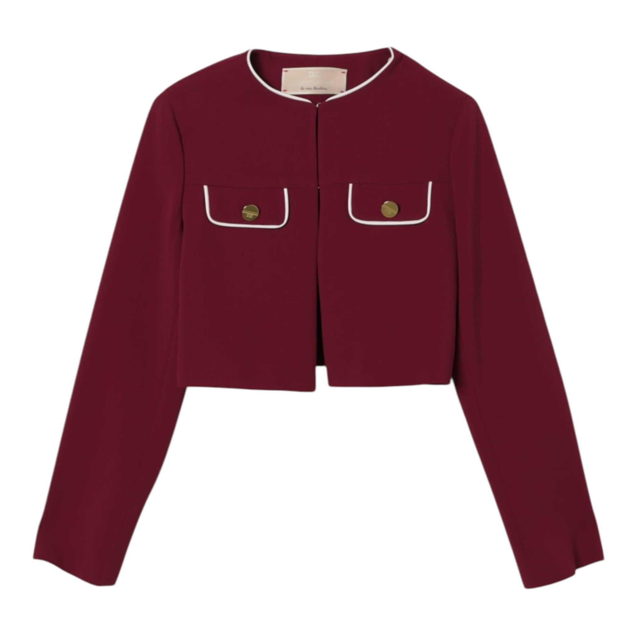 Elisabetta Franchi Giacca tinta unita con Bottoni In Contrasto Bordeaux per Bambina EFGC071 BORDEAUX ELISABETTA FRANCHI 