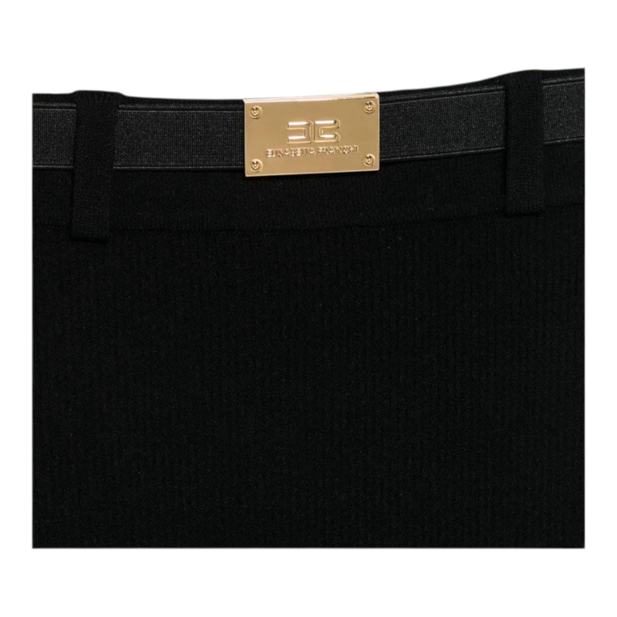 Elisabetta Franchi Gonna tinta unita con Cintura Nero per Bambina EFGO196 NERO ELISABETTA FRANCHI 