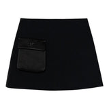 Elisabetta Franchi Gonna tinta unita con Tascone Nero per Bambina EFGO200XX NERO ELISABETTA FRANCHI 
