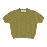 Elisabetta Franchi Maglia tinta unita con Brillantini Verde per Bambina EFMA169 VERDE ELISABETTA FRANCHI 
