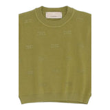 Elisabetta Franchi Maglia tinta unita con Brillantini Verde per Bambina EFMA169 VERDE ELISABETTA FRANCHI 