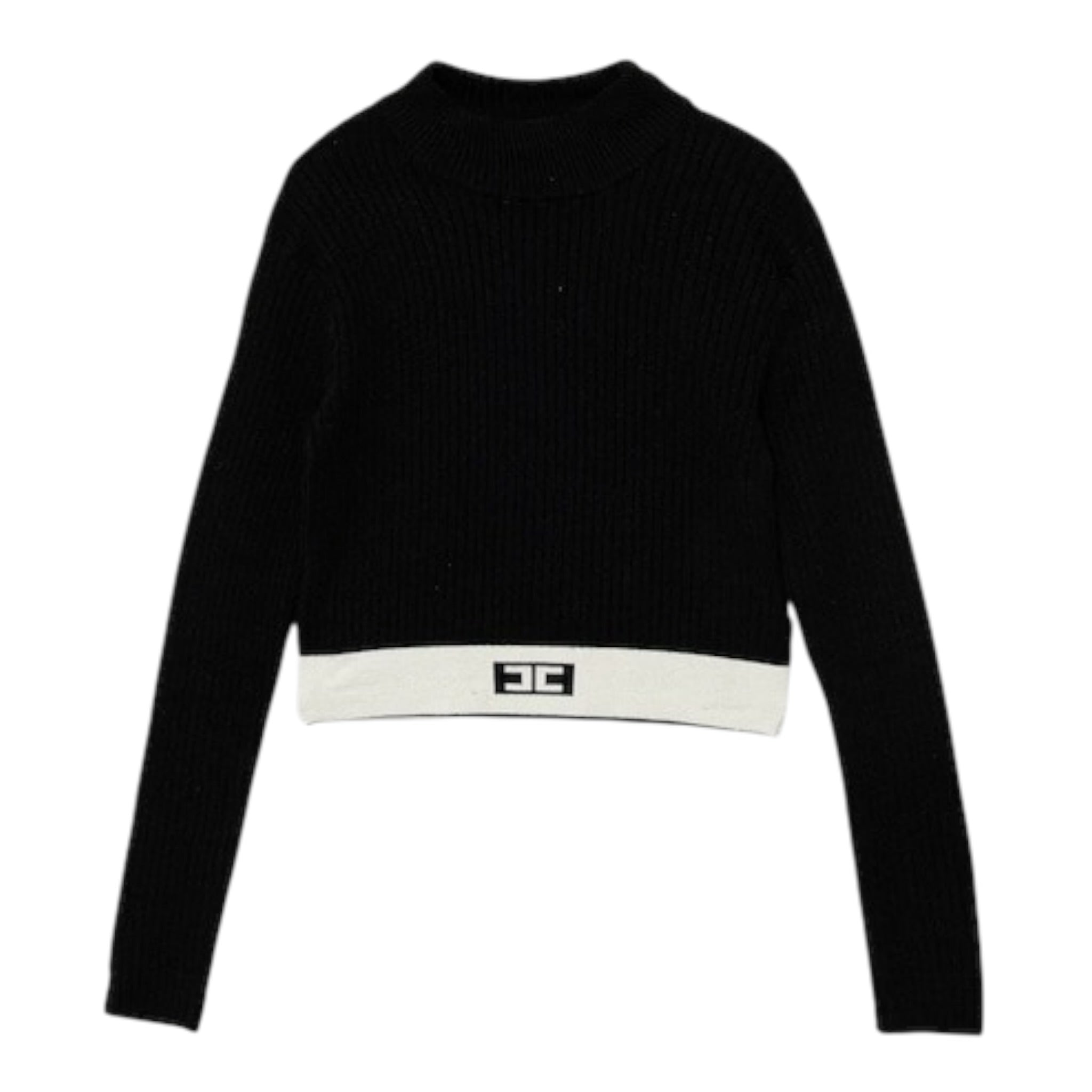 Elisabetta Franchi Maglia Mezzo Collo tinta unita Nero per Bambina EFMA173XX NERO ELISABETTA FRANCHI 