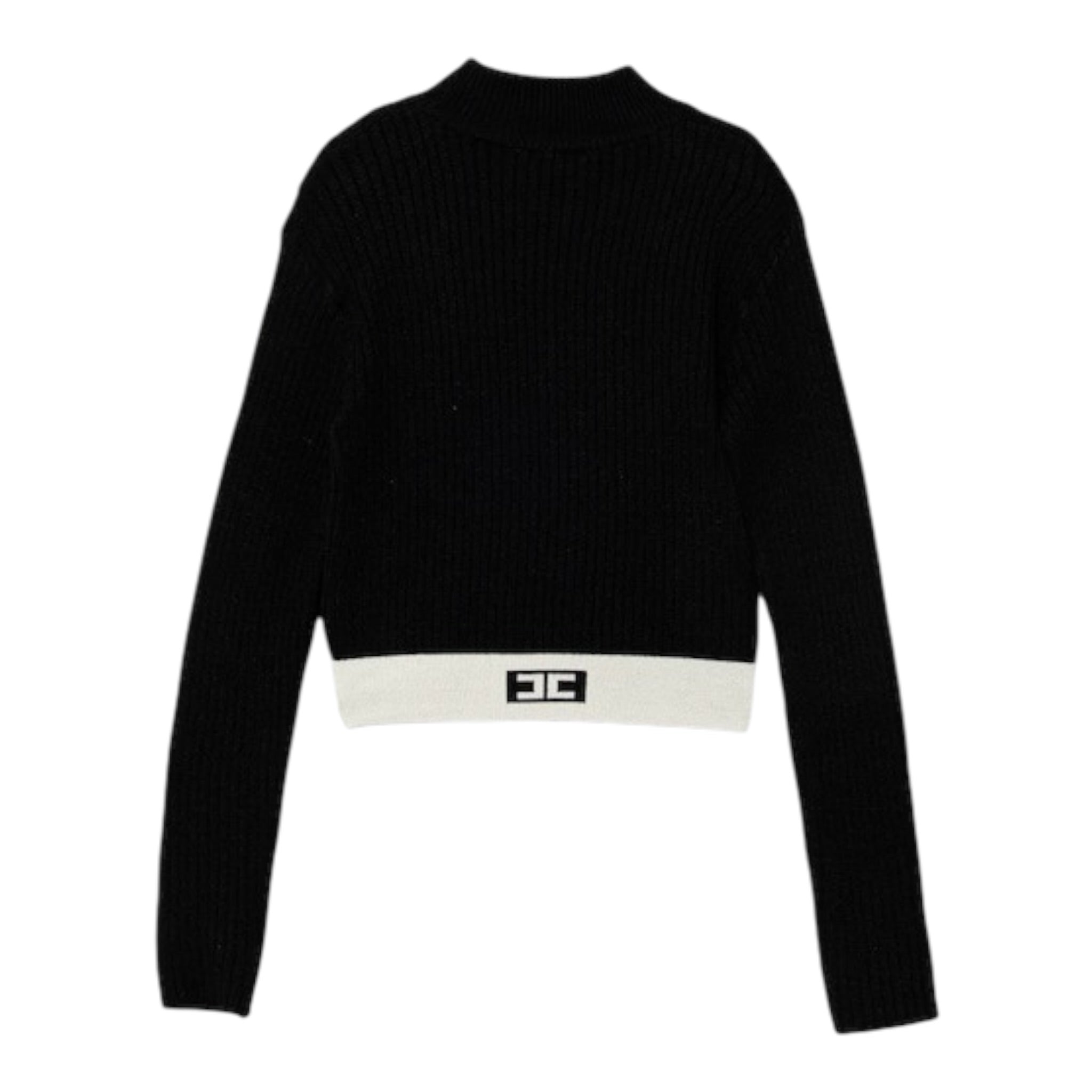 Elisabetta Franchi Maglia Mezzo Collo tinta unita Nero per Bambina EFMA173XX NERO ELISABETTA FRANCHI 