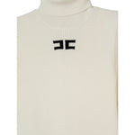 Elisabetta Franchi Maglia Collo Alto tinta unita con Logo Panna per Bambina EFMA176X PANNA ELISABETTA FRANCHI 