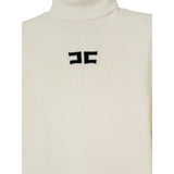 Elisabetta Franchi Maglia Collo Alto tinta unita con Logo Panna per Bambina EFMA176X PANNA ELISABETTA FRANCHI 