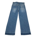 Elisabetta Franchi Jeans tinta unita con 5 Tasche Azzurro per Bambina EFPA290X AZZURRO ELISABETTA FRANCHI 
