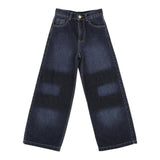 Elisabetta Franchi Jeans tinta unita Modello Palazzo Blu per Bambina EFPA292 BLU ELISABETTA FRANCHI 