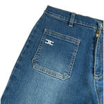 Elisabetta Franchi Jeans tinta unita Modello Zampa Blu per Bambina EFPA293 BLU ELISABETTA FRANCHI 