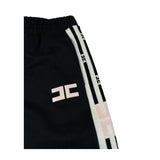 Elisabetta Franchi Pantalone Tuta tinta unita con Logo Nero per Bambina EFPA298 NERO ELISABETTA FRANCHI 