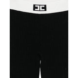 Elisabetta Franchi Leggins tinta unita con Logo Nero per Bambina EFPA301X NERO ELISABETTA FRANCHI 