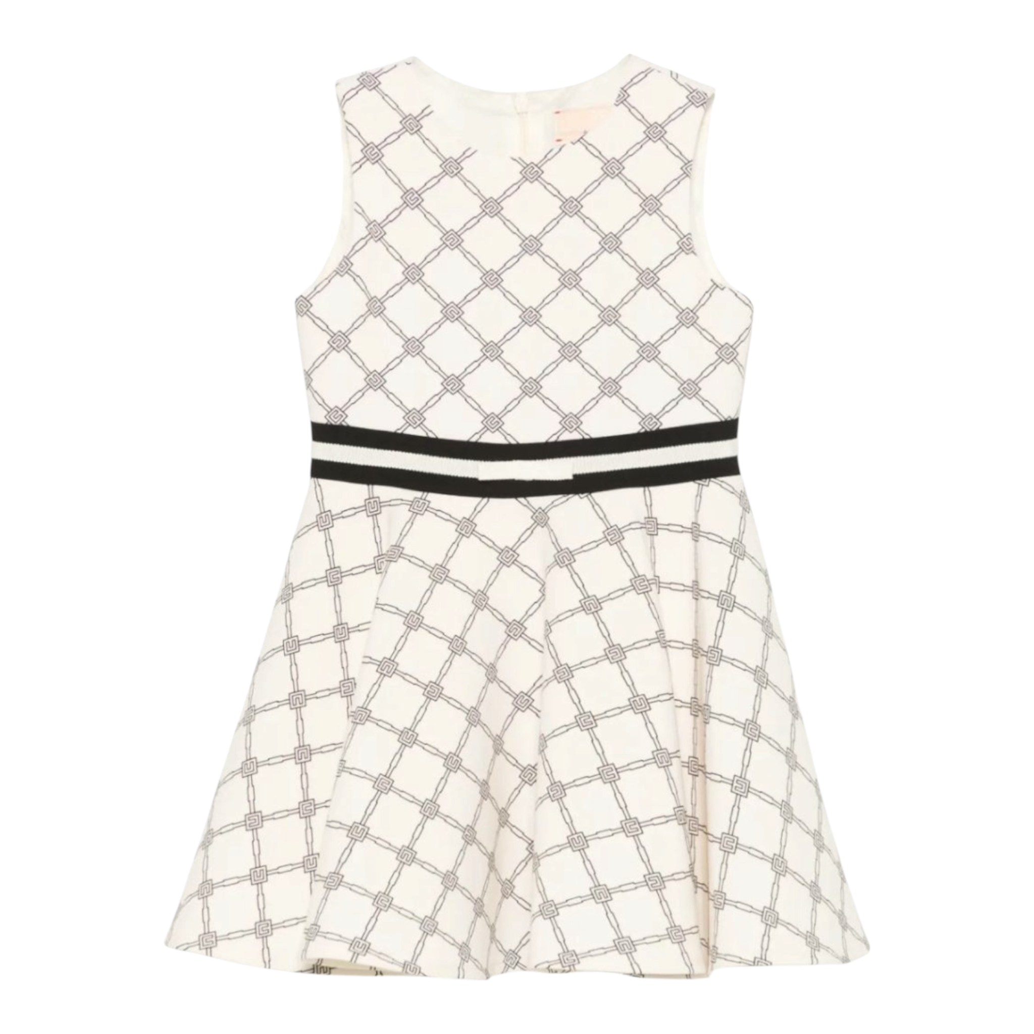 Elisabetta Franchi Abito Giromanica tinta unita con Logo Crema per Bambina EGAB194 CREMA ELISABETTA FRANCHI 