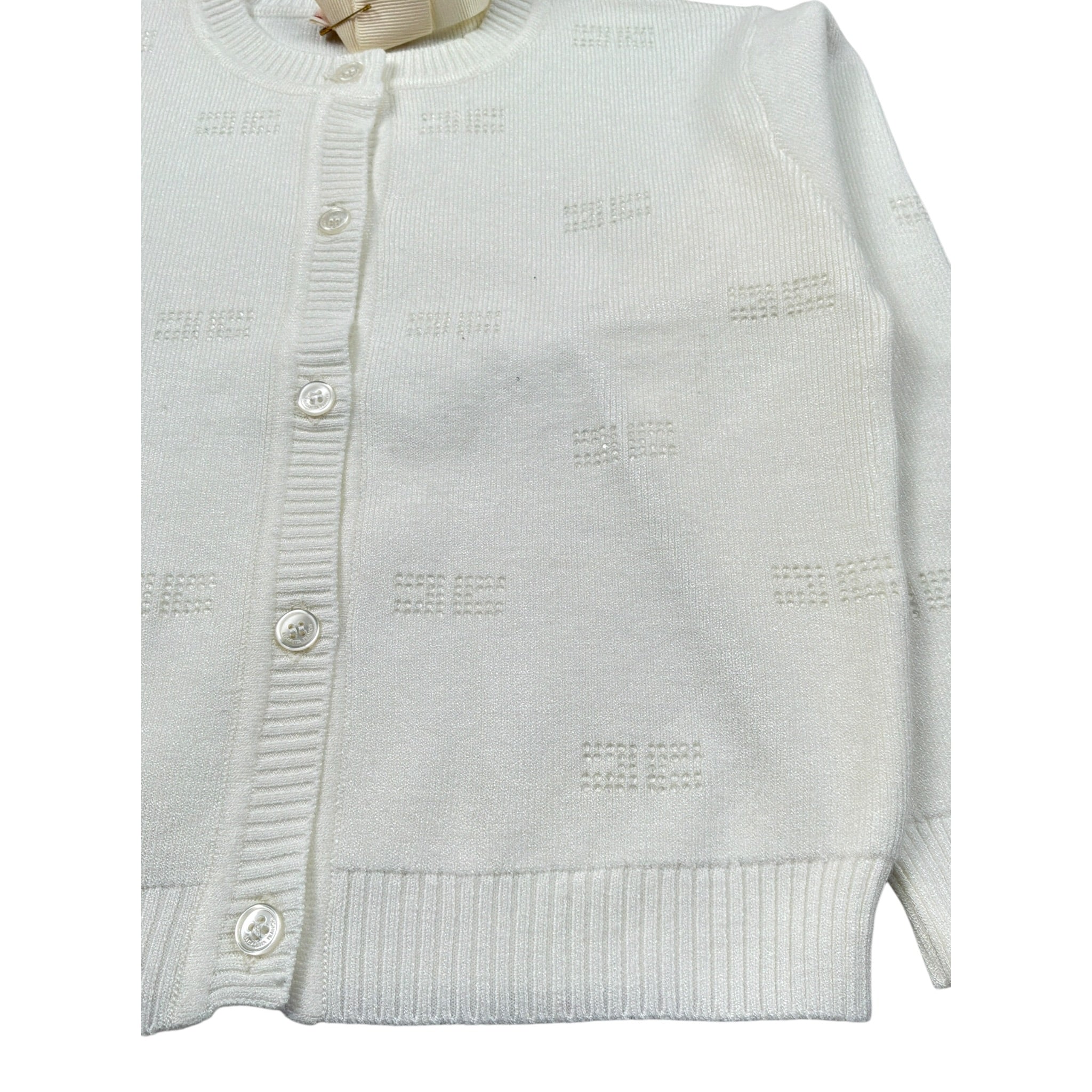 Elisabetta Franchi Cardigan tinta unita con Brillantini Panna per Neonata EGMA041 PANNA ELISABETTA FRANCHI 