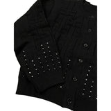 Elisabetta Franchi Cardigan tinta unita con Brillantini Nero per Neonata EGMA042N NERO ELISABETTA FRANCHI 