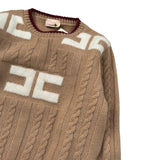 Elisabetta Franchi Maglia Girocollo tinta unita con Stampa Logo Beige per Bambina EGMA044X BEIGE ELISABETTA FRANCHI 